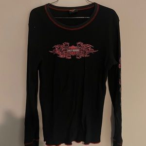 Harley-Davidson long sleeve black shirt.